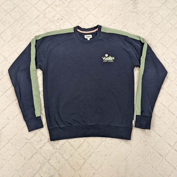 Banks Journal Sweatshirt Men's M Blue Green Organic Cotton Crewneck Streetwear - Picture 1 of 7